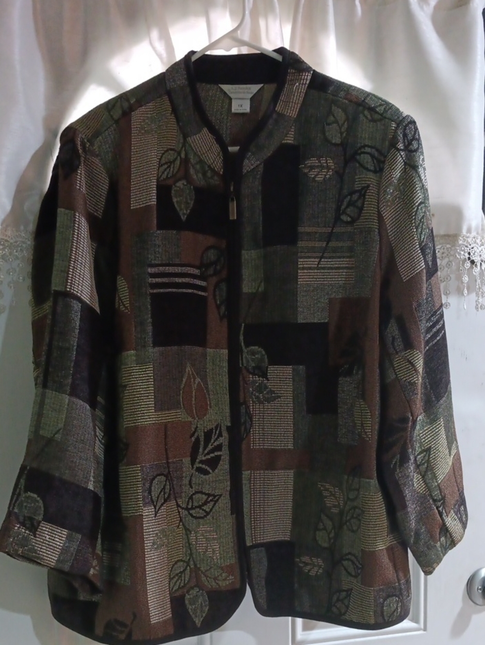 CJ Banks Brown and Black Patterned Blazer